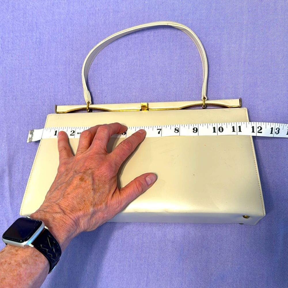 Vintage Theodor purse from the 1950’s.  Never used. Cream leather. - Picture 9 of 11